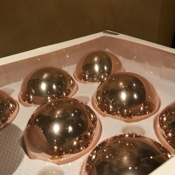 Rose Gold Metallic Chrome Glass Christmas Ornaments - Picture 3 of 8